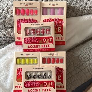 Hello Love Nail Accent Pack Set - Red, Pink, Yellow, Black